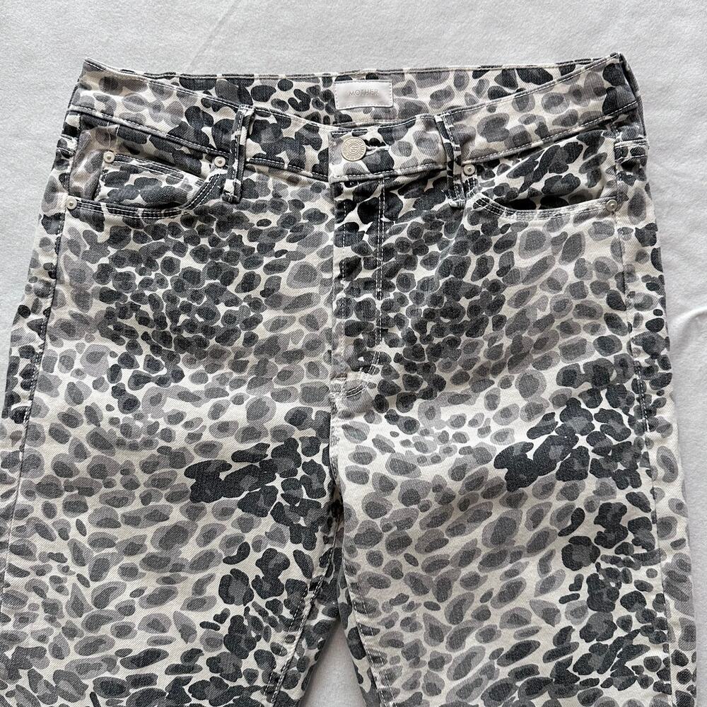 MOTHER Mid Rise Dazzler Ankle Jeans Size 29 Animal Print Skinny Grey - Picture 4 of 14